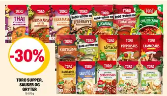 Coop Extra TORO SUPPER, SAUSER OG GRYTER tilbud