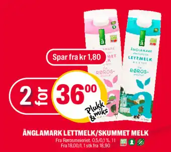Coop Extra ÄNGLAMARK LETTMELK/SKUMMET MELK tilbud