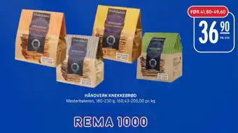 Rema 1000 HÅNDVERK KNEKKEBRØD tilbud