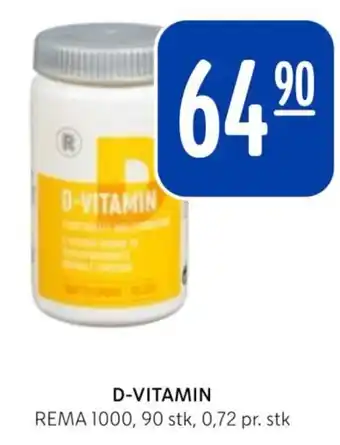 Rema 1000 D-VITAMIN REMA 1000, 90 stk, 0,72 pr. stk tilbud