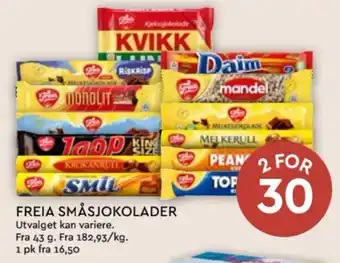 Coop Mega FREIA SMÅSJOKOLADER tilbud