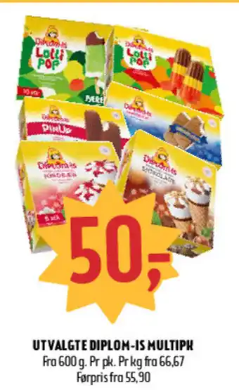 Coop Prix UTVALGTE DIPLOM-IS MULTIPK tilbud