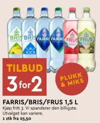 Coop Mega FARRIS/BRIS/FRUS 1,5 L tilbud