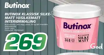 Coop Byggmix Butinox klassisk silkematt 10/silkematt interiørmaling tilbud