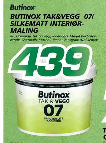 Coop Byggmix Butinox tak&vegg 07/ silkematt interiørmaling tilbud
