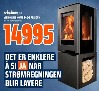 Obs Bygg Visionline home s40-3 peisovn tilbud