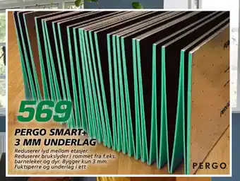 Coop Byggmix Pergo smart+ 3 mm underlag tilbud