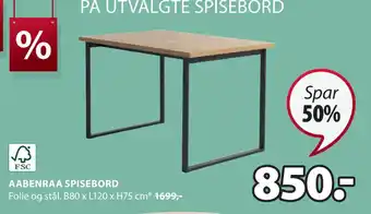 JYSK Aabenraa spisebord tilbud