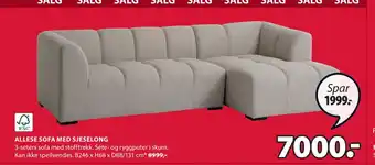 JYSK Allese sofa med sjeselong tilbud