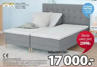 JYSK Gold e35 regulerbar seng tilbud