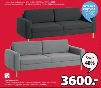 JYSK Svalbard sofa tilbud