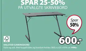 JYSK Halsted gamingbord tilbud