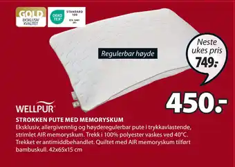 JYSK Strokken pute med memoryskum tilbud