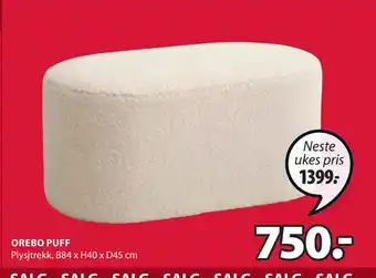 JYSK Orebo puff tilbud