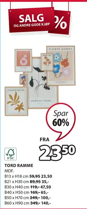 JYSK Tord ramme tilbud