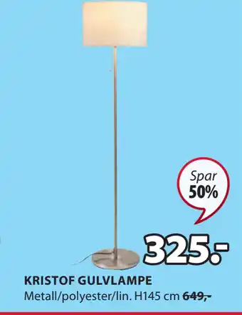 JYSK Kristof gulvlampe tilbud