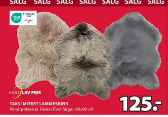 JYSK Taks imitert lammeskinn tilbud