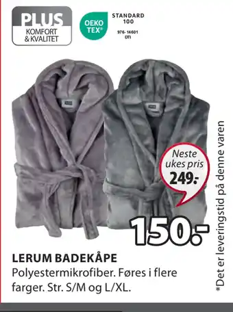 JYSK Lerum badekåpe tilbud