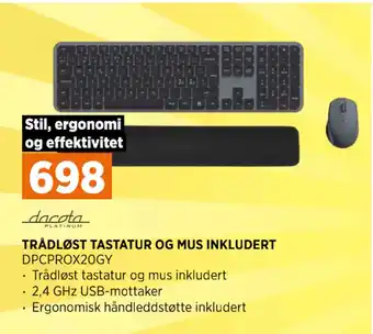 POWER Trådløst tastatur og mus inkludert tilbud