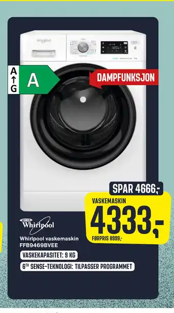 Skousen Whirlpool vaskemaskin ffb9469bvee tilbud