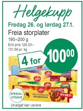 Joker Freia storplater tilbud