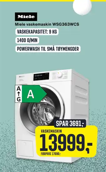 Skousen Miele vaskemaskin wsg363wcs tilbud