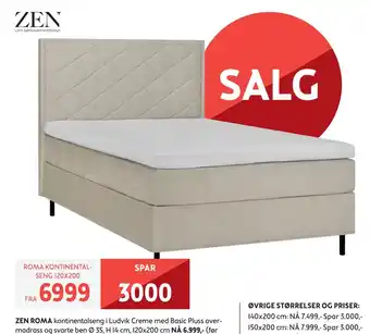Bohus Roma kontinentalseng 120x200 tilbud