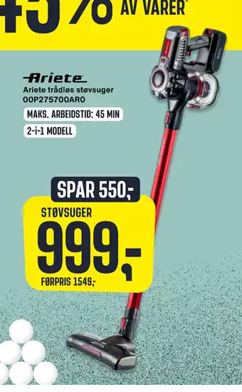 Skousen Ariete trådløs støvsuger 00p275700ar0 tilbud