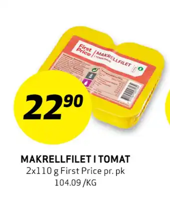 Bunnpris Makrellfilet i tomat tilbud