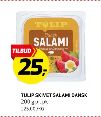Bunnpris Tulip skivet salami dansk tilbud