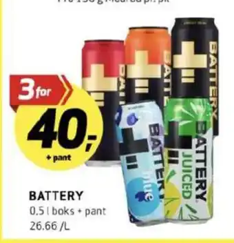Bunnpris Battery energidrikk tilbud