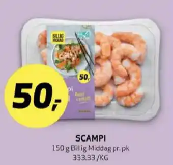 Bunnpris Billig middag scampi tilbud