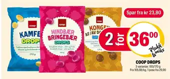 Coop Extra Bringebær drops godterier tilbud