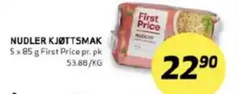 Bunnpris First price nudler med kjøttsmak tilbud