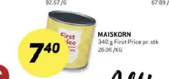 Bunnpris First price mais tilbud