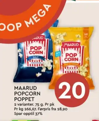 Coop Mega Maarud popcorn tilbud