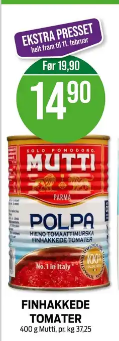 Kiwi Mutti tomater hakkede tilbud