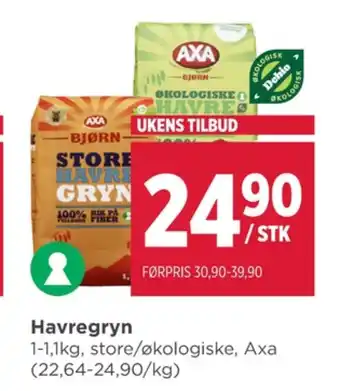 Meny Axa bjørn store havregryn tilbud