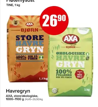 Eurospar Axa bjørn store havregryn tilbud