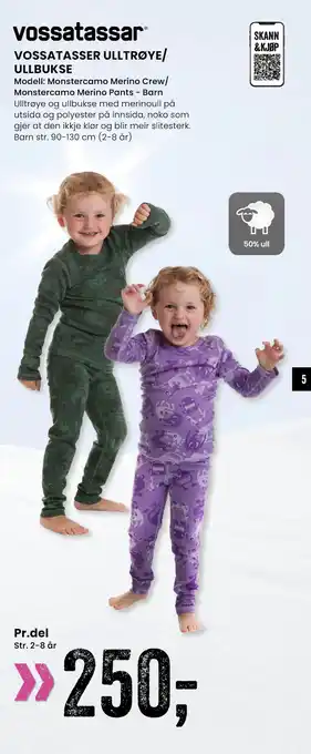Sport Outlet Vossatasser ulltrøye/ ullbukse tilbud