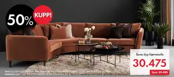 Fagmøbler Sone dyp hjørnesofa tilbud