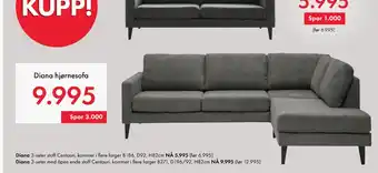 Fagmøbler Diana hjørnesofa tilbud