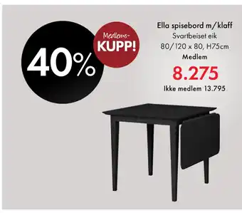 Fagmøbler Ella spisebord m/klaff tilbud