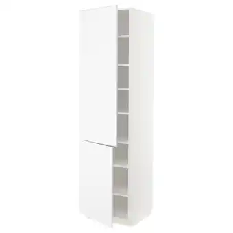 IKEA Metod Høyskap med hylleplater/2 dører, hvit/kungsbacka matt hvit, 60x60x220 cm tilbud