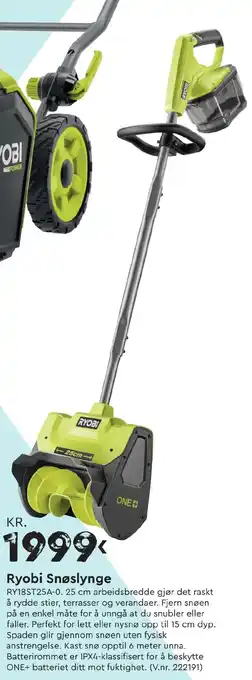 Mekk Ryobi Snøslynge tilbud