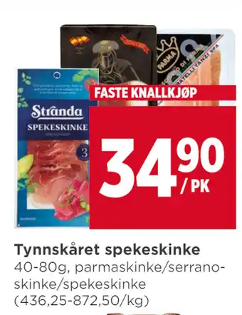 Meny Tynnskåret spekeskinke tilbud