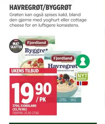 Meny Fjordland havregrøt tilbud