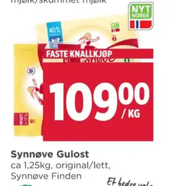 Meny Synnøve finden ost tilbud