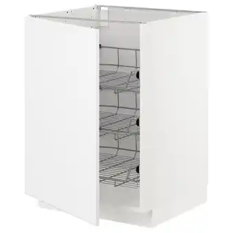 IKEA Metod Benkeskap med trådhyller, hvit/kungsbacka matt hvit, 60x60 cm tilbud