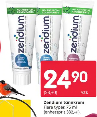 Rusta Zendium tannkrem tilbud